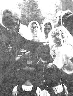 Archbishop Lefebvre with pilgrims