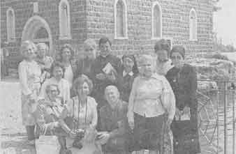 Pilgrimage group by Sea of Galilee