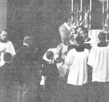 Archbishop Lefebvre confers Confirmations
