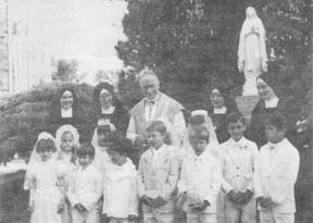 First Communicants at St. Mary's with Archbishop Lefebvre