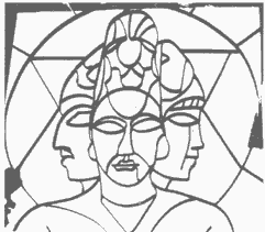 Brahma, Vishnu and Shiva, the Hindu Thirumurthi