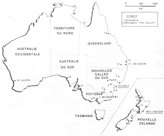 Map of Australia and New Zealand