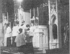 Preparing the Altar for Easter Midnight Mass