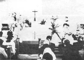Archbishop Lefebvre during his sermon at the new Carmel