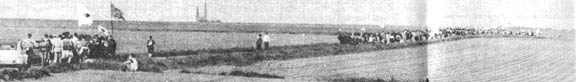 The pilgrims approach their destination