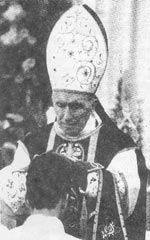 Archbishop Lefebvre ordains a new priest