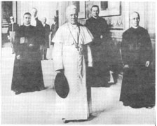 Pope Pius X in the Vatican with his faithful secretaries