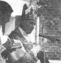 Archbishop Lefebvre speaking at a ceremony