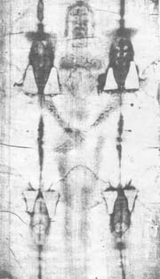 Image of the front of Jesus' Body on the Shroud of Turin