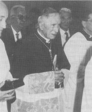 Archbishop Lefebvre in procession to Vespers