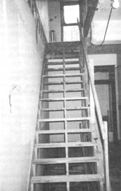 Wooden stairway in the rectory