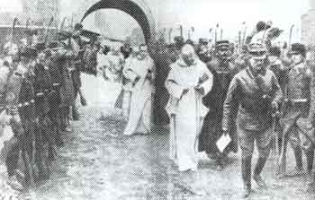 Carthusian monks being arrested and led from their monastery