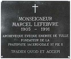 Archbishop Lefebvre's grave marker