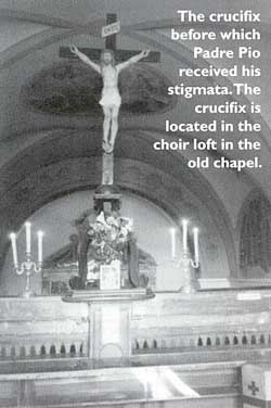 The crucifix before which Padre Pio recieved his stigmata