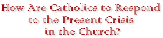 How Are Catholics to Respond to the Present Crisis in the Church?
