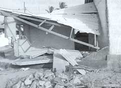 collapsed house